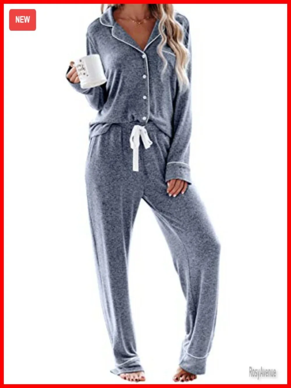 Women's Pajama Set Long Sleeve Button Down Modal Spandex Soft Lounge Sleepwear